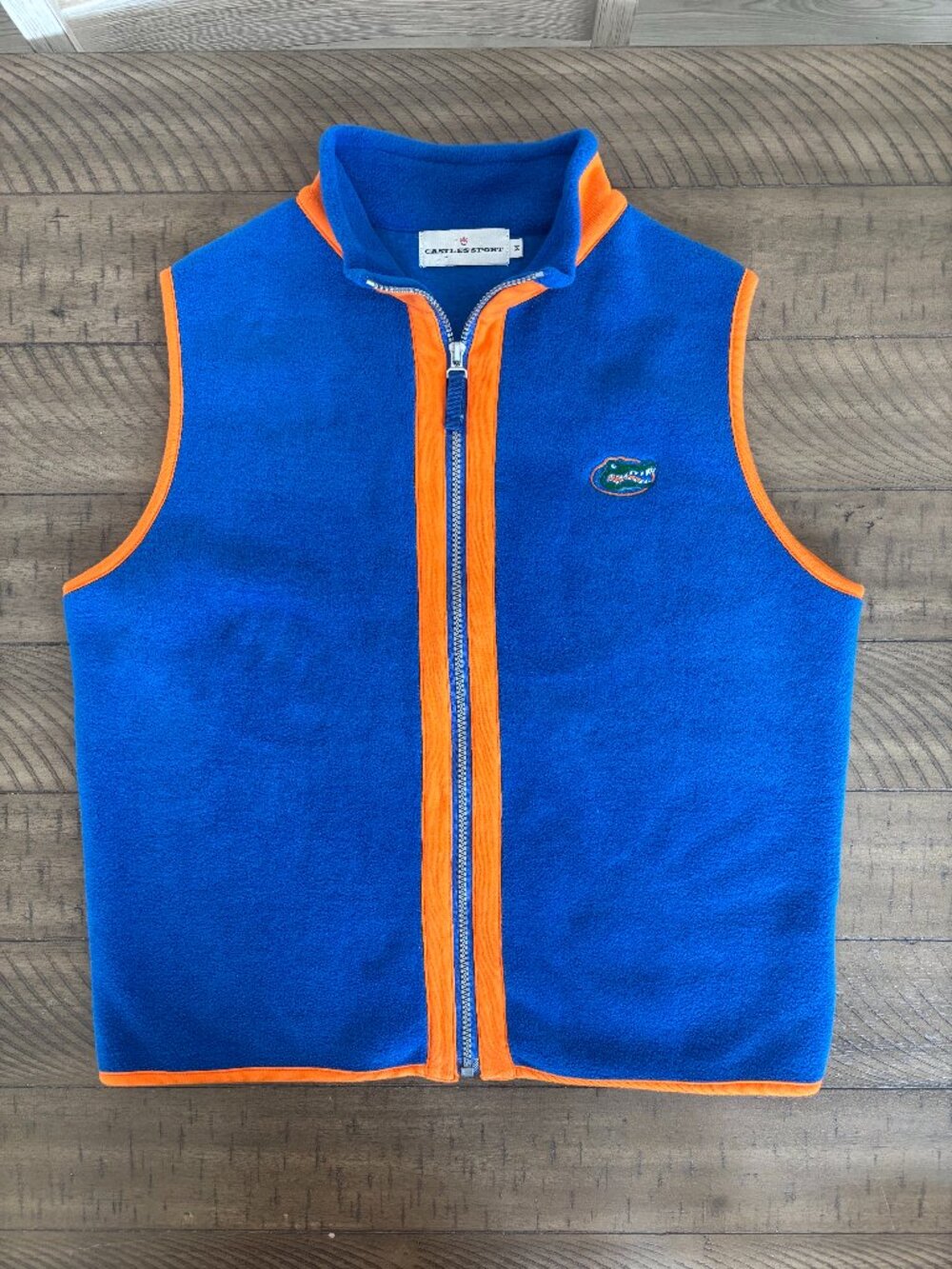 Vintage Castles Sport Florida Gators Fleece Vest Women’s M Blue Orange Full Zip